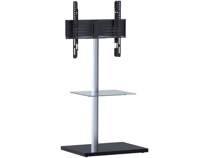 Mid.you Tv-Rack, Klar, Silberfarben, Metall, Glas, rechteckig, 60x100x45 cm, Kabeldurchlass, schwenkbar, Wohnzimmer, TV Möbel, TV-Ständer