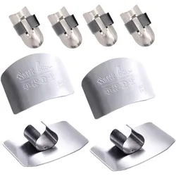 8 Stück 2 Stile unzerbrechlicher Edelstahl-Fingerschutz für sicheres Schneiden v...