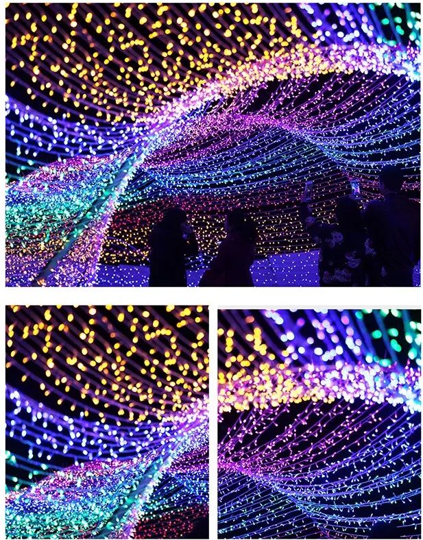 INF 10M 100 LED Lichterkette mit Endverbinder, 8 Modi, EU Stecker - Bunte Dekorative Beleuchtung