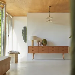 Kommode Sideboard aus massivem mahagonihol im 50ger Jahre Stil mit 8 Schubladen