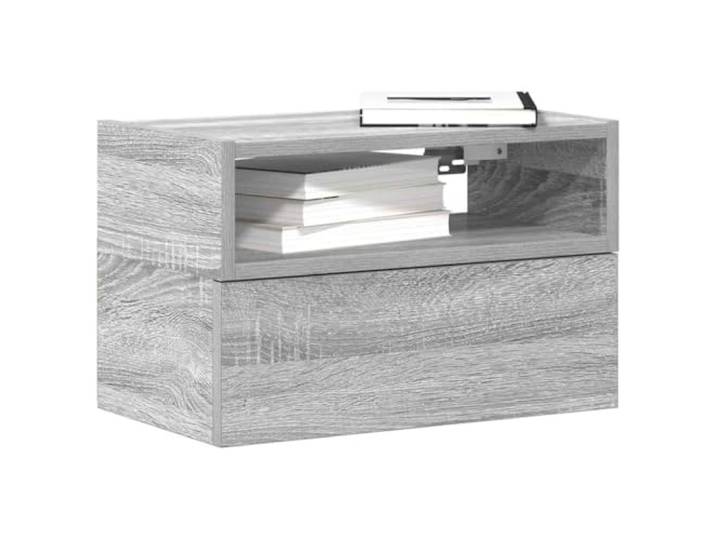HEFZGDB Wand-Nachttische 2 STK. Grau Sonoma 45x26x28,5 cm mit Schublade und Ablage – Stauraum Lösung für Schlafzimmer mit Wandmontage und pflegeleichter Oberfläche