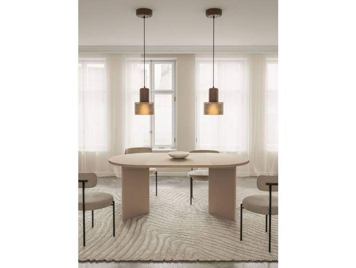 Table à manger ronde – OVO – Cappuccino – Extensible – 110–190×110 cm