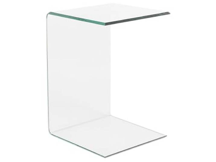 Beistelltisch Glas transparent C-Form 40x61 cm modern schlicht Lourdes