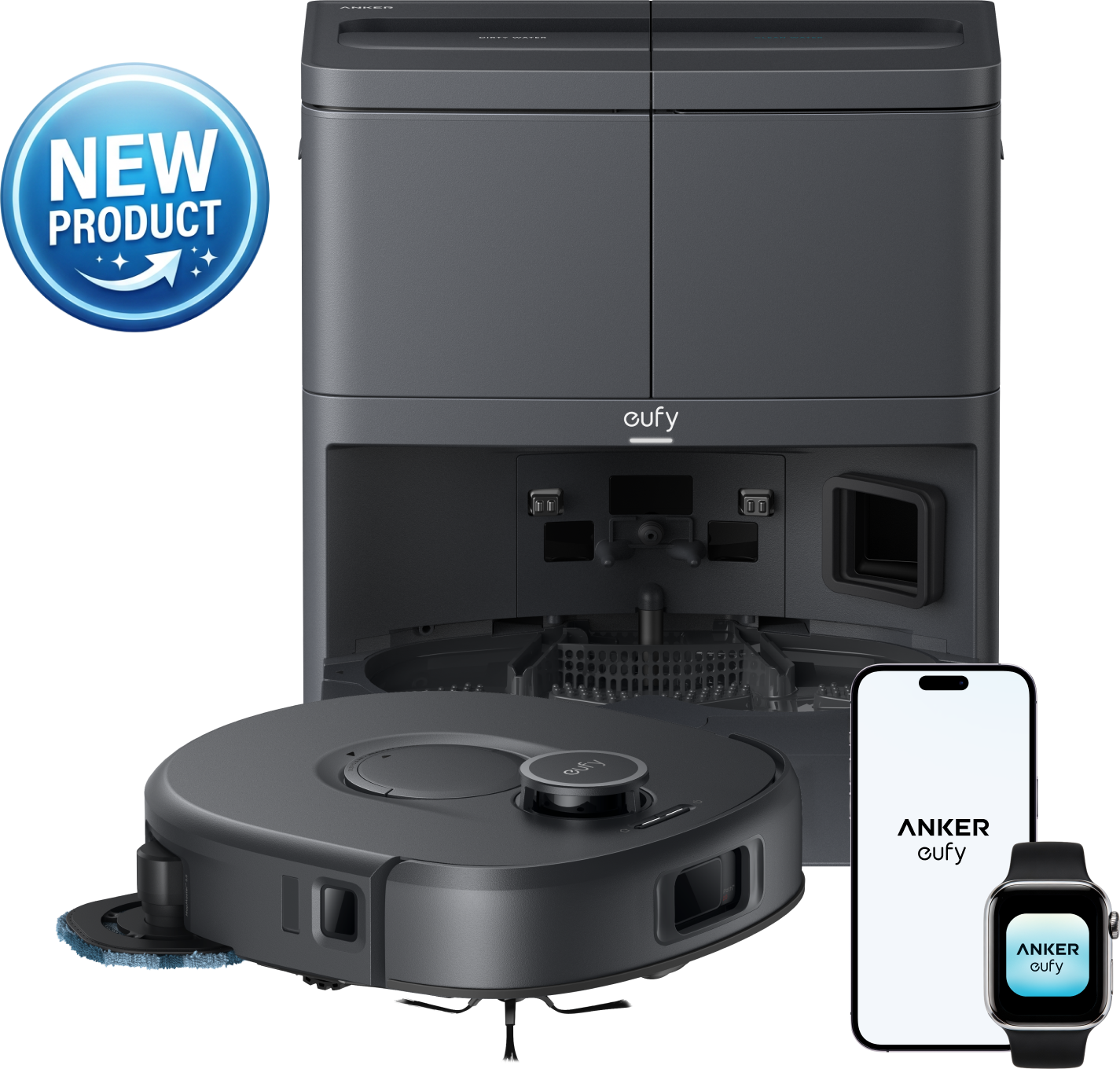 Anker eufy C30 Edge Robot Vacuum and Mop Combo, 35,000 Pa, Edge-to-Edge Mop