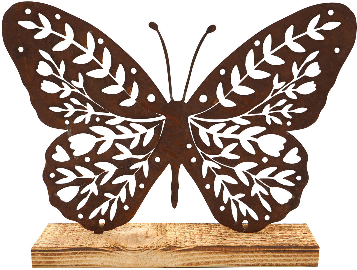 Badeko Dekofigur Schmetterling 32 cm rostbraun