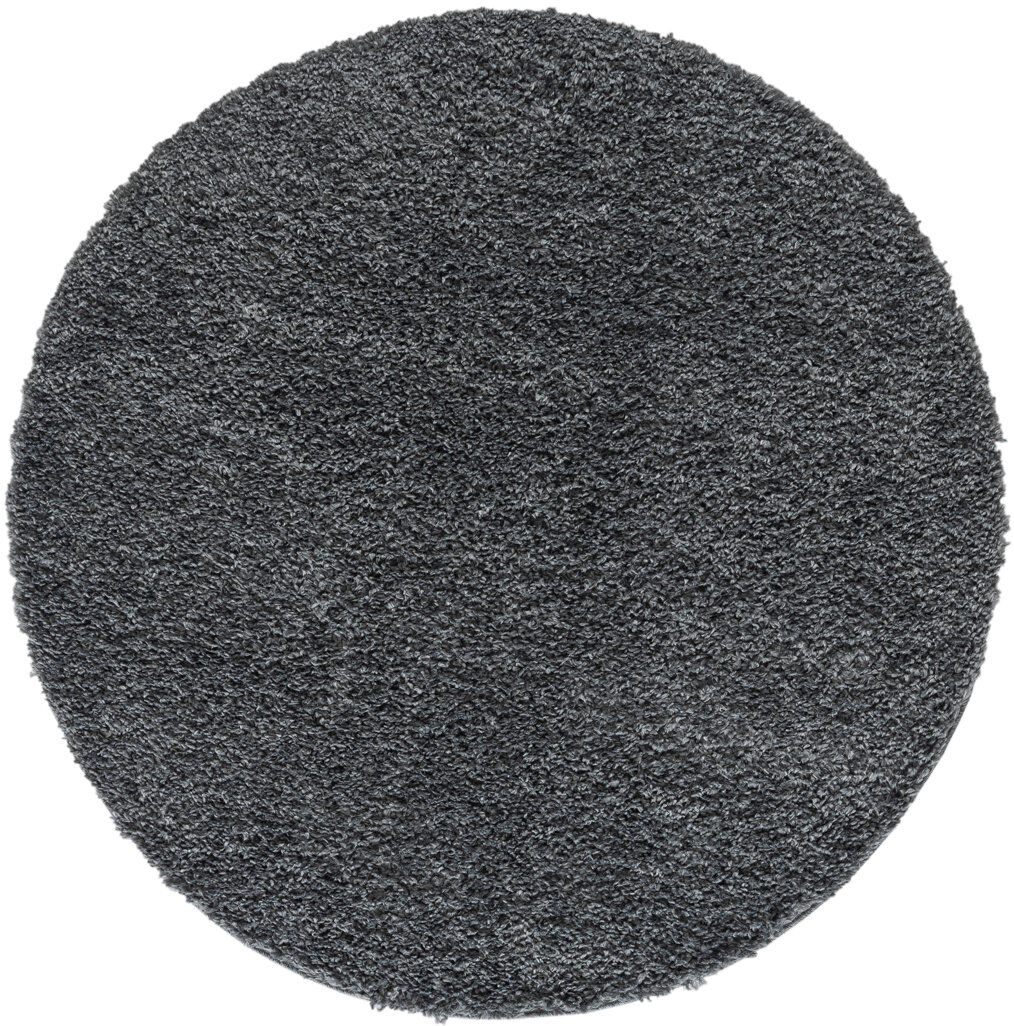17 Stories Shaggy Lush dark grey Rug Dunkelgrau Round 150cm