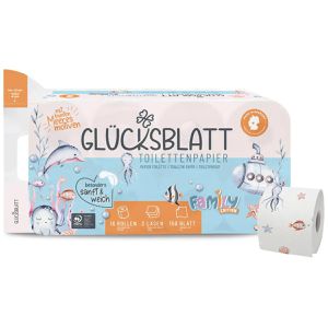 Glücksblatt Toilettenpapier Family Edition, Wasserspaß, 3-lagig, Tissue, 150 Blatt, 16 Rollen