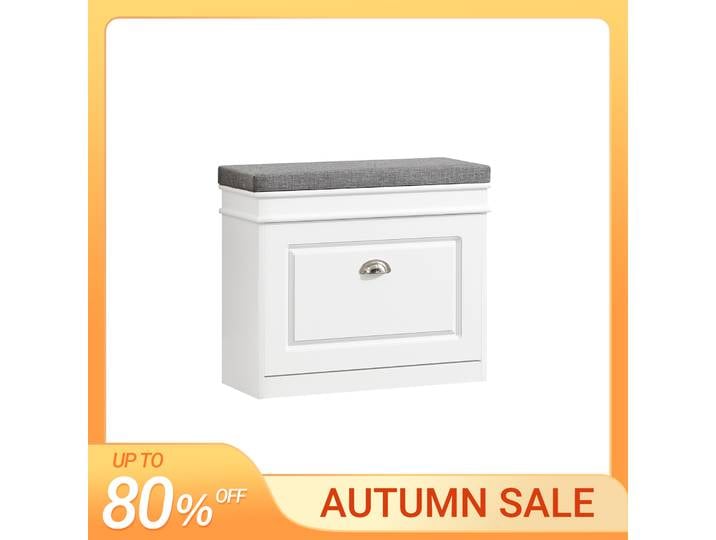SoBuy FSR82-K Armoire à chaussures avec rabat Banc à chaussures avec coussin de siège Commode à chaussures Banc BHT environ: 60x51x24cm