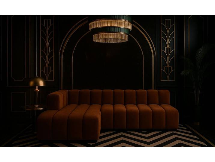 Kaiser Möbel Ecksofa Moderne aus Veloursstoff Salvador Grand L 295 cm, Tiefe Sitzflächen,Premium-Velours Salvador,Design Soft-Cube