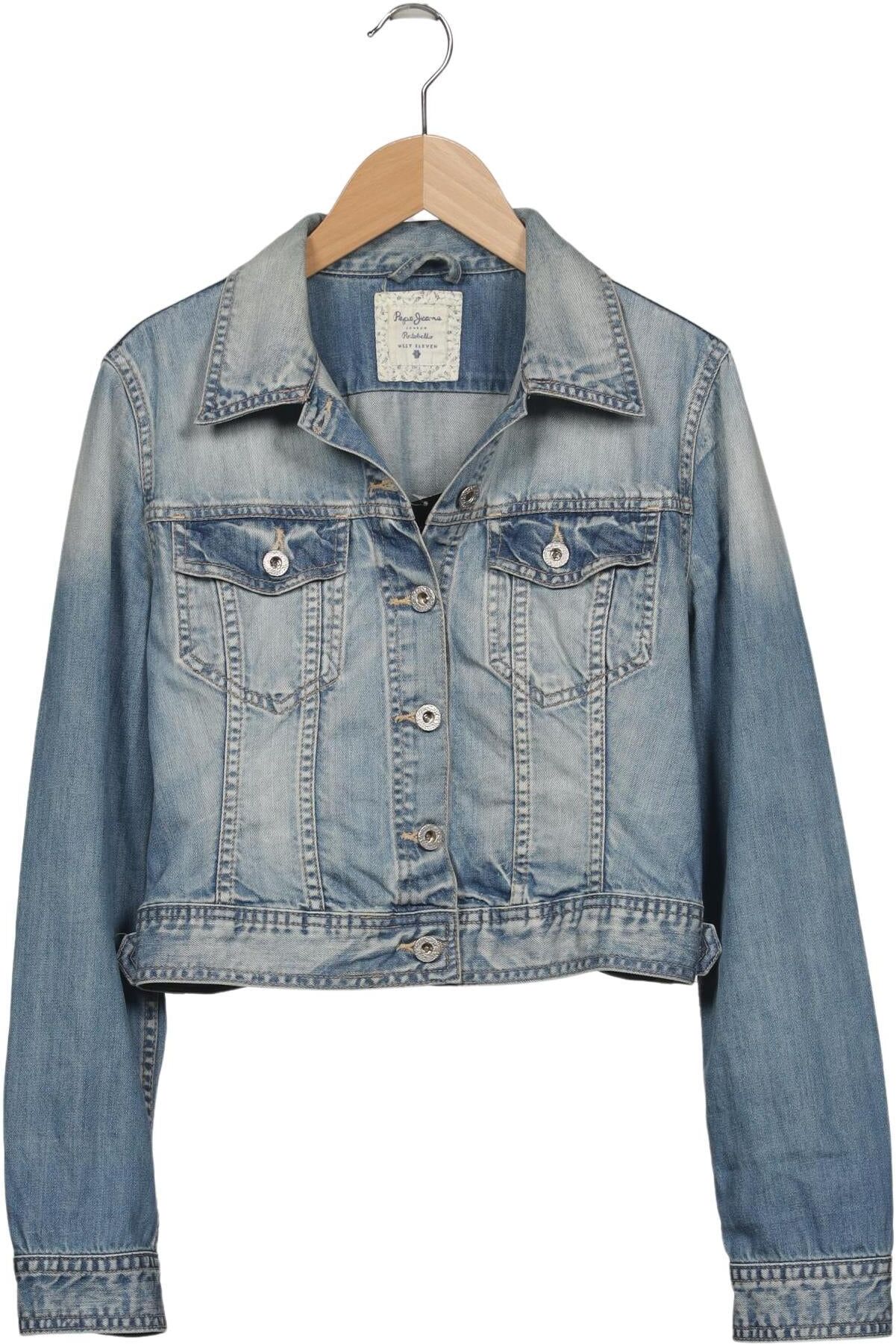 Pepe Jeans Damen Jacke, Hellblau, Gr. M, Baumwolle - Second Hand