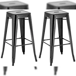 Proregal CHEFGASTRO 2er Set Barhocker PALAU HxBxT 76x43x43cm Metall Schwarz Barstuhl
