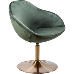LOUNGESESSEL Samt mit 360° Drehfunktion, Grün 70x70x79 cm