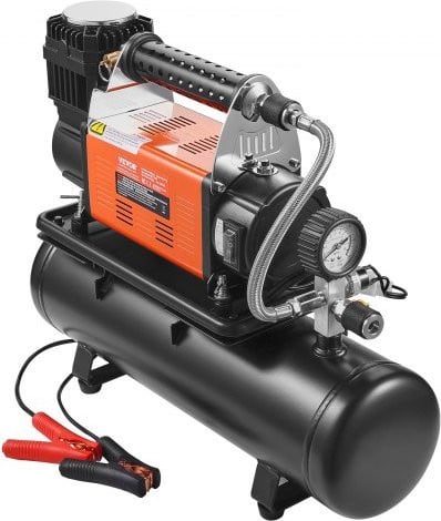 Vevor 12V Heavy-Duty luchtcompressor met 6L tank, draagbare 6,35 CFM bandenpomp, 150 PSI off-road compressor met digitale drukmeter, zwart