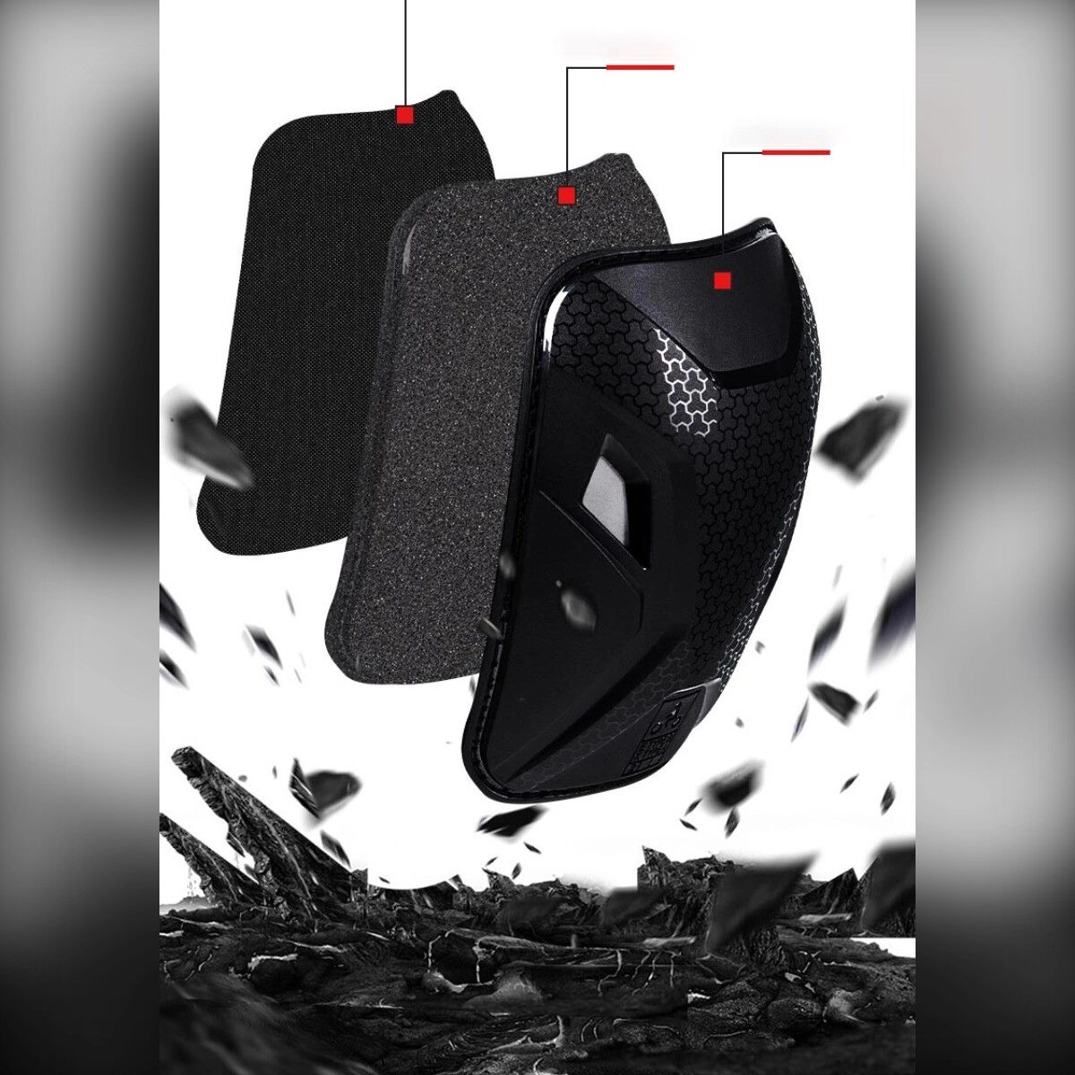 INF Leichte Motorrad-Knieschützer – TPU-Hartschale, Schaumpolsterung, elastische Riemen und reflektierende Sichtbarkeit