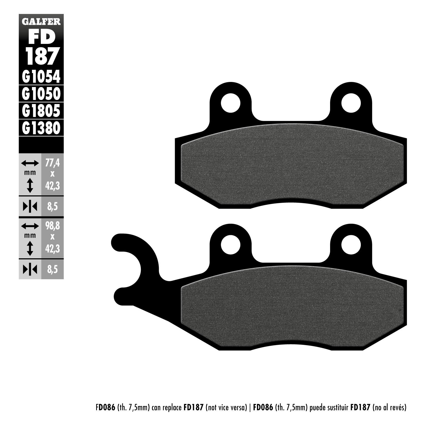 Galfer Bike G1054 FD187 (Semi-Metallisch) (FD187G1054)