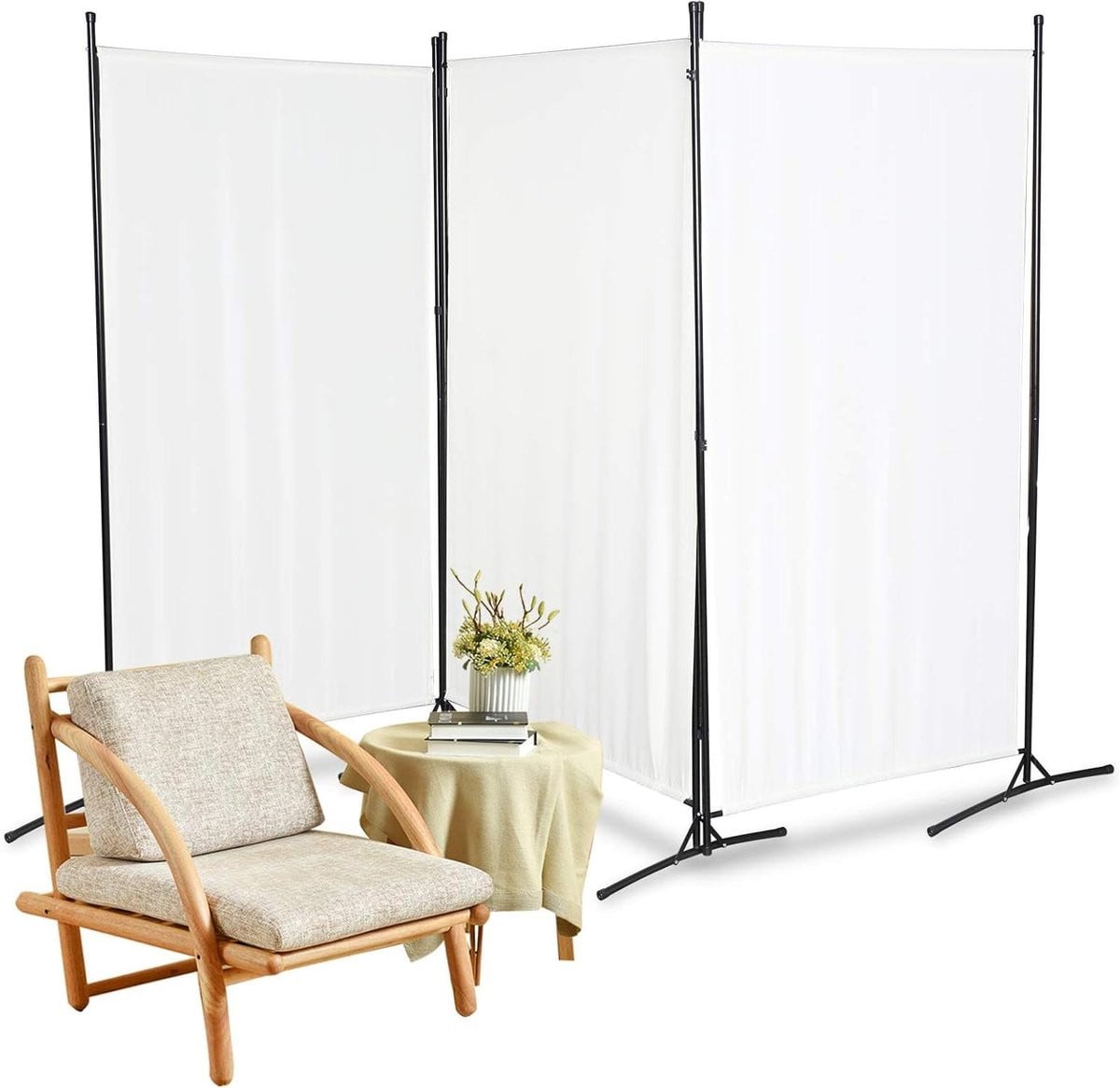 Inklapbare Ruimteverdeler Paravent - Beige - 260 x 180 cm