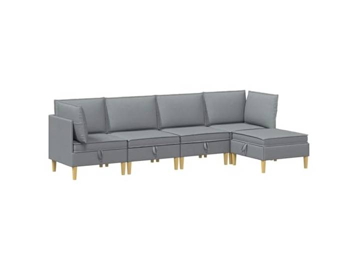 Makastle Modulares Sofa-Set mit Stauraum 5-TLG. Hellgrau