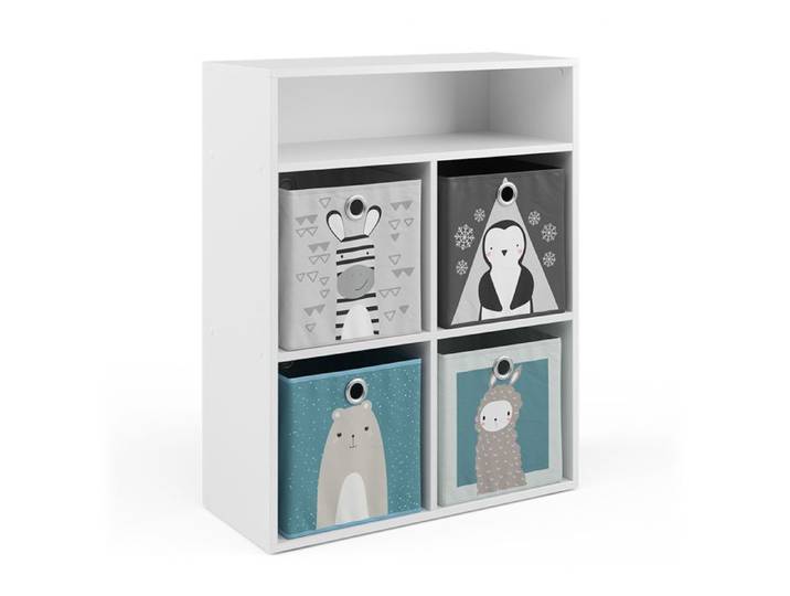 Bibliothèque enfant Luigi 72x90.2cm 4 matières Blanc Vicco 34210