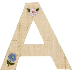 RICE Raffia Buchstaben Sticker, A, Flower