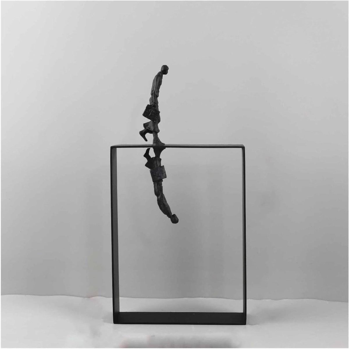 Abstracte Sculptuur Zwart - Handgemaakte Metalen Figuur voor Tafeldecoratie - Hoogte: 30 cm