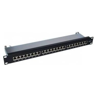 Exertis Connect Patchfeld Cat.6A STP 24 Port 19" schwarz - Patch-Panel (257311)