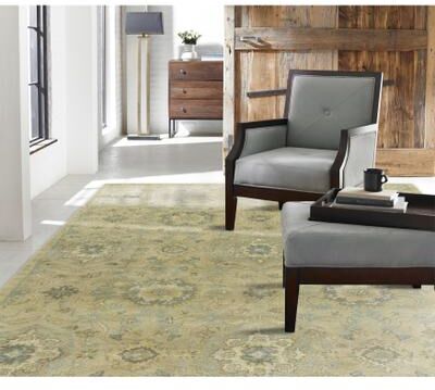 KALATY Seville Ivorycolored Wool/Viscose Hand-tufted Area Rug