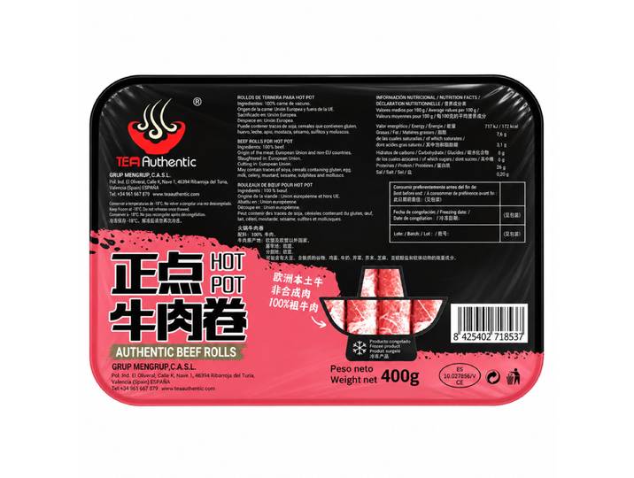 AUTHENTIC Tranches de Bavette de Bœuf Roulées 400g