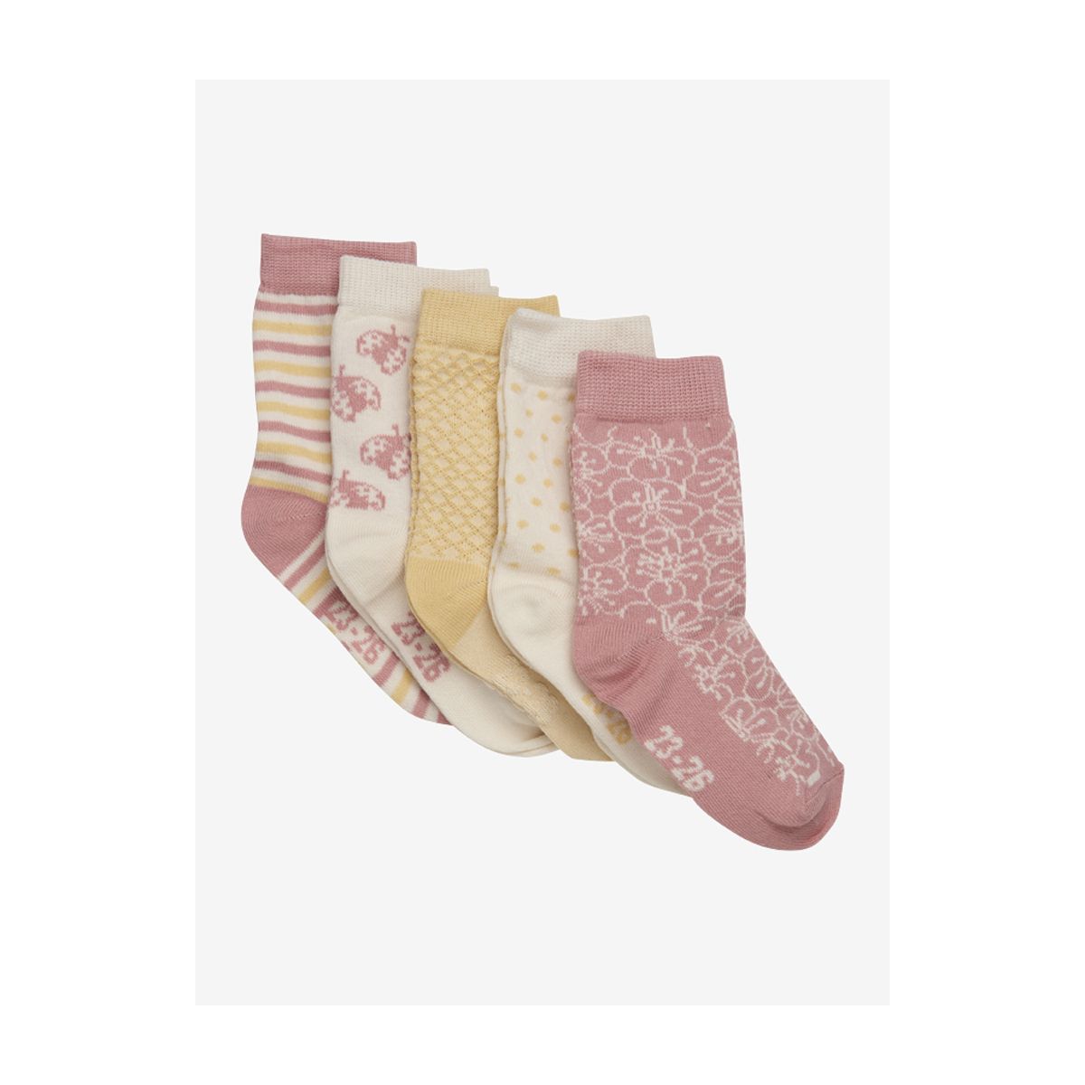 Minymo Socks w. Pattern (5-pack) ash rose (575) 35\38 6022-575-35\38