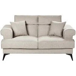 2-SITZER-SOFA Stoff Taupe Skive