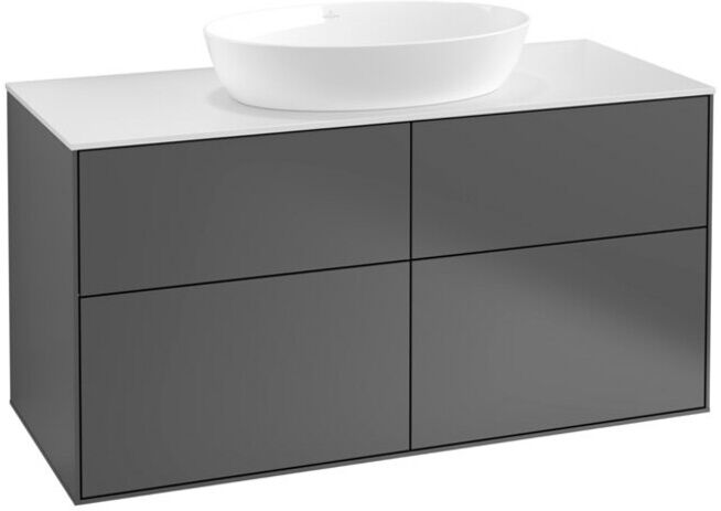 V&B; Meuble sous lavabo Finion 120x60,3 cm, plan lavabo blanc, anthracite ; Villeroy & Boch (FA3100GK)