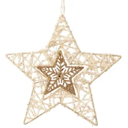 Christmas Decorations Christbaumschmuck Metallstern 15cm Weihnachtsschmuck Weihnachtsbaumschmuck weiß
