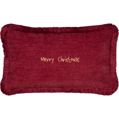 Dekokissen PAD "XMAS DESIRE", rot (rot, schriftzug gemustert), B:3cm L:50cm, Polyester, Dekokissen_Sitzkissen_Kissenhüllen, Verführerisches Design voller Vorfreude auf Weihnachten