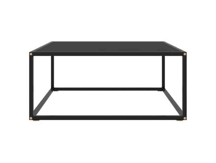 HKLGBVCR Couchtisch, Hartglas, Stahl, 80 x 80 x 35 cm, Schwarz