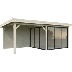 Palmako Gartenhaus Connect Lenna 16,6 m2 Set 405 Slide naturbelassen