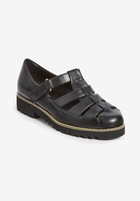 Women's The Alva Fisherman Flat by Comfortview in Black (Size 11 M)
