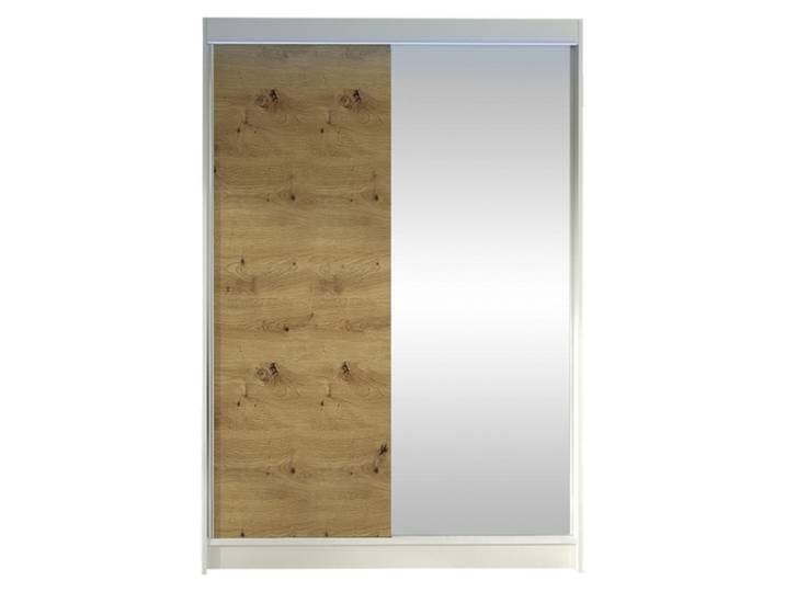 MIRJAN24 Schiebetürenschrank Lino I, mit Spiegel, Kleiderschrank vom Hersteller (Weiß / Artisan Eiche, mit RGB LED Beleuchtung)