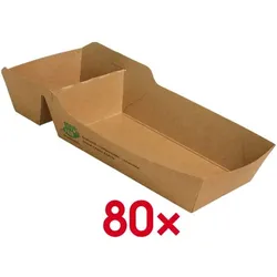 Papstar Pommes-Frites-Schale »pure« mittel, 80 Stück braun, 7x3.5x12 cm
