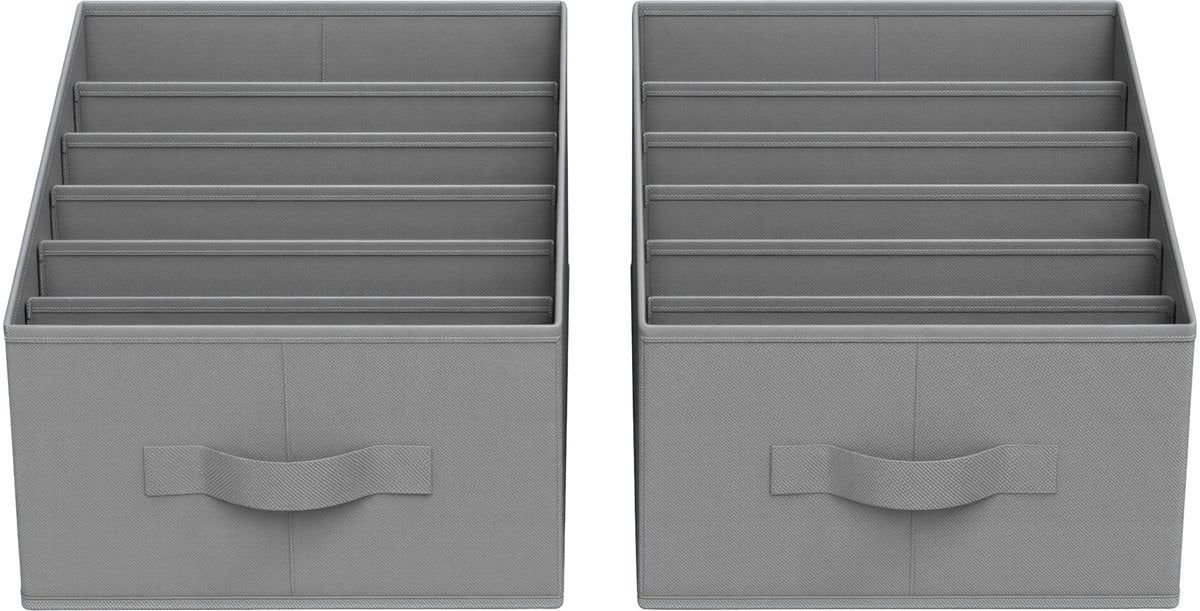 Songmics Ladekast Organizer Set van 2 stuks met 6 vakken en opvouwbare opbergdozen