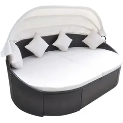 vidaXL Garten-Sonneninsel mit Sonnendach Poly Rattan Braun