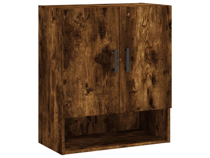 Armoire Murale Chêne Flottante Avec Grand Espace De Rangement Moderne 60 X 31 X 70 Cm En Bois D'Ingénierie Chêne Fumé