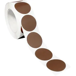 SPRINTIS Klebepunkte 40 mm, dunkelbraun, 1000 Stück Markierungspunkte selbstklebend auf Rolle, Punkte Aufkleber aus Papier für Büro und Lager