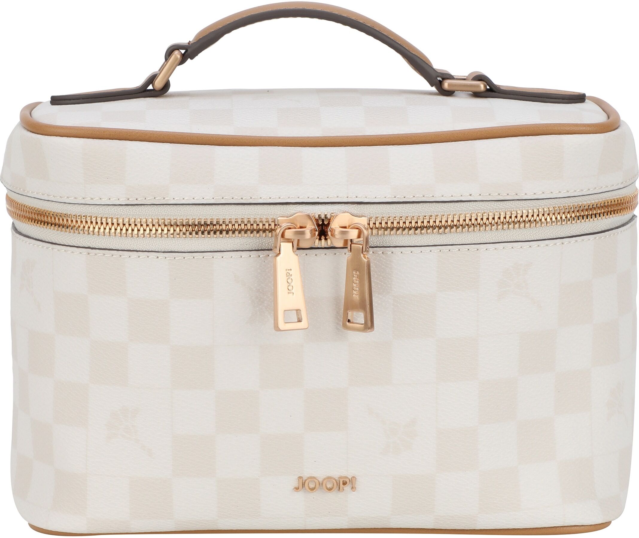 Joop! Kosmetiktasche JOOP "cortina piazza flora washbag mhz", Damen, Gr. B/H/T: 24cm x 17cm x 13cm, beige (birch, natur), Lederimitat, Taschen Kosmetiktasche, Kulturbeutel Beautycase Washbag birch, natur B/H/T: 24cm x 17cm x 13cm