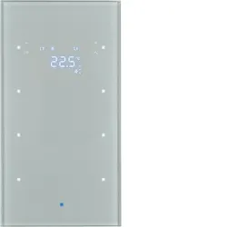 Berker 75643034 Glas-Sensor 3fach mit Temperaturregler TS Sensor, alu