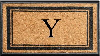 "A1 Home Collections Markham Border Natural Flocked Rubber Large Doormat 30""x48"""
