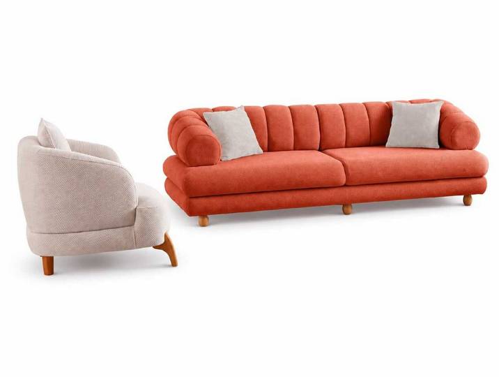 Xlmoebel Polstergarnitur Modernes 2-teiliges Sofa Set in Orange für stilvolles Wohnen, (2-tlg), Made in Europa