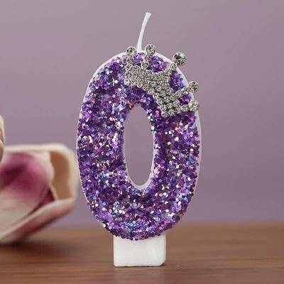 Uplifted Finds Purple Crown Birthday Number Candles 0 9 Princess Cake Topper Anniversary Party Decoration