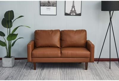 AMERROBIL Faux leather 58'' Square Arm Loveseat