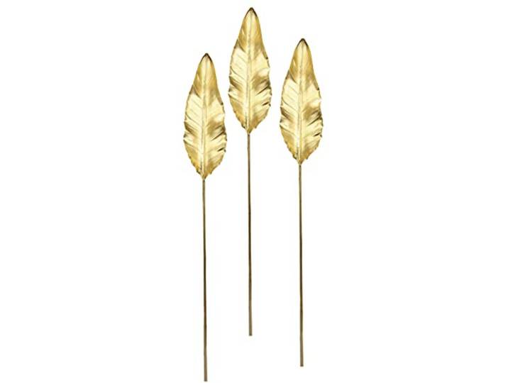 Exotischer Dekozweig Künstliches Strelitzienblatt Blatt hohes längliches Palmblatt Blattzweig Kunstzweig Einzelblatt Deko Dekoblatt Floristik Beiwerk Einzelblume Blumen Stiel, Gold, 92x12x2cm
