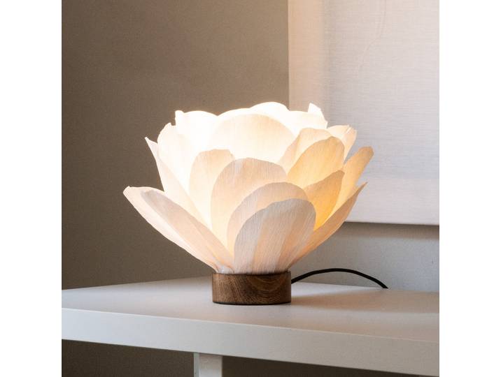 Lisa Tischleuchte, Papier, weiß, Ø 28 cm - Watt & Veke - Schlafzimmer - Design - Papier / Karton - Einflammig