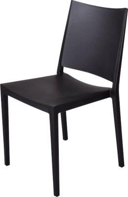 Konferenzstuhl Florence, stapelbar bis 4 Stück, UV- & wasserbeständig, Sitzhöhe 460 mm, L 560 x B 460 x H 820 mm, Polypropylen, schwarz, 4 Stück